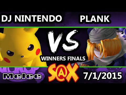 S@X 104 - DJ Nintendo (Pikachu) Vs. Plank (Sheik) SSBM Winners Finals - Smash Melee