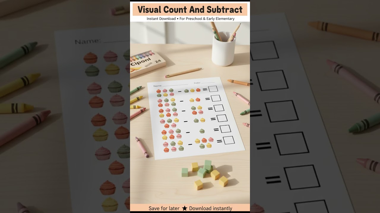 Subtraction Worksheets by StudyMamaUA for K-3 Teachers