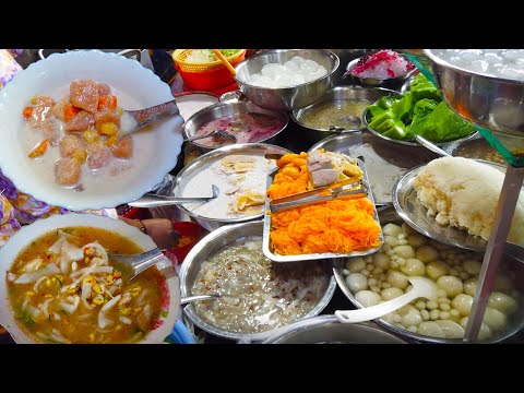 Fish Porridge Soup With Rice Noodle And Dessert - Breakfast Inside Boeung KengKong Market