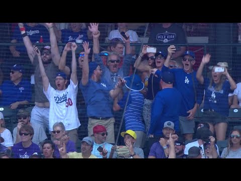 Home run in first career at-bat!! Dodgers' James Outman hits homer, family goes crazy in crowd!