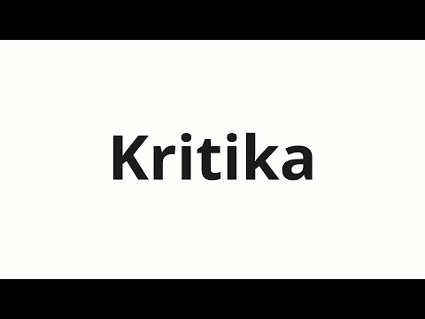 How to pronounce Kritika | Критика (Criticism in Russian)