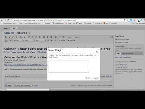 PBWORKS how to add a video to the wiki