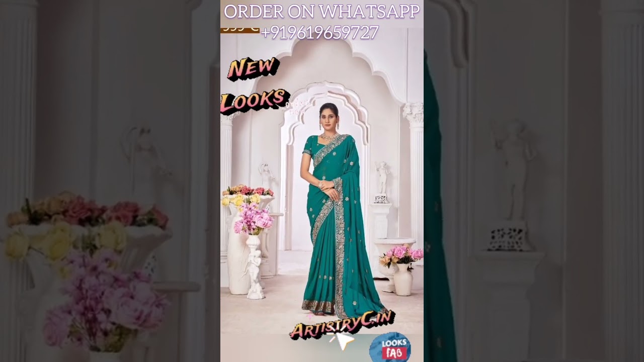 Latest Georgette Saree ₹1250 for Wedding Guests? Get Akshara's Look! WhatsApp 9619659727