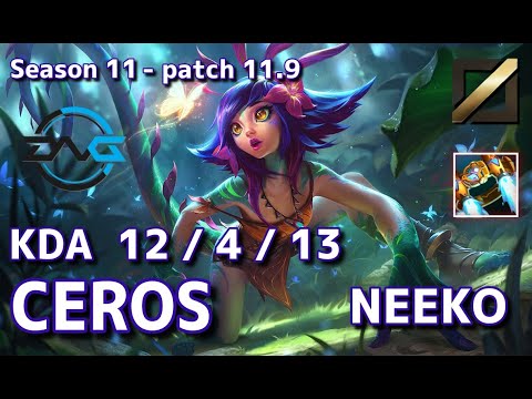 【EUWサーバー/D2/Duo Kazu】DFM Ceros ニーコ(Neeko) VS PGG Chazz リーシン(Leesin) MID - Patch11.9 EUW Ranked【LoL】