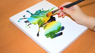 Quiet Afternoon To Relax / Acrylic Painting for Beginners / ASMR video