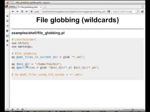 Beginner Perl Maven tutorial: 11.4 - file globbing