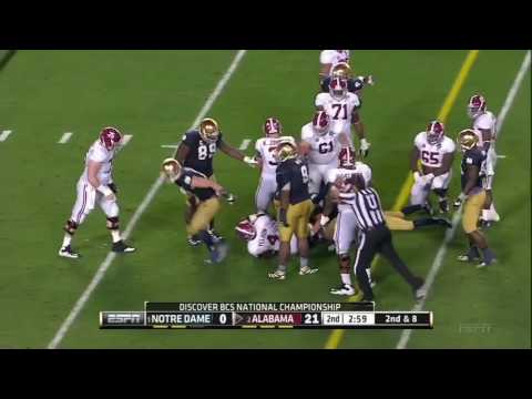 2013 BCS National Championship Game - #1 Notre Dame vs. #2 Alabama Highlights