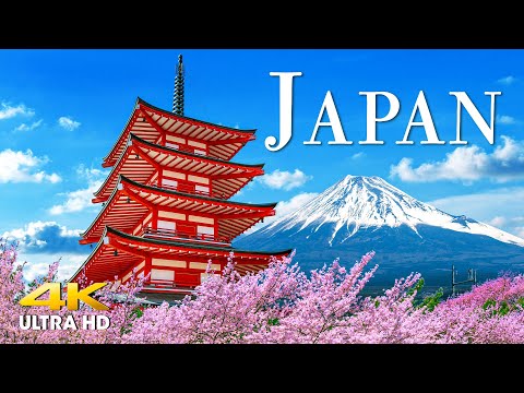 FLYING OVER JAPAN (4K UHD) Amazing Beautiful Nature Scenery with Relaxing Music | 4K VIDEO ULTRA HD