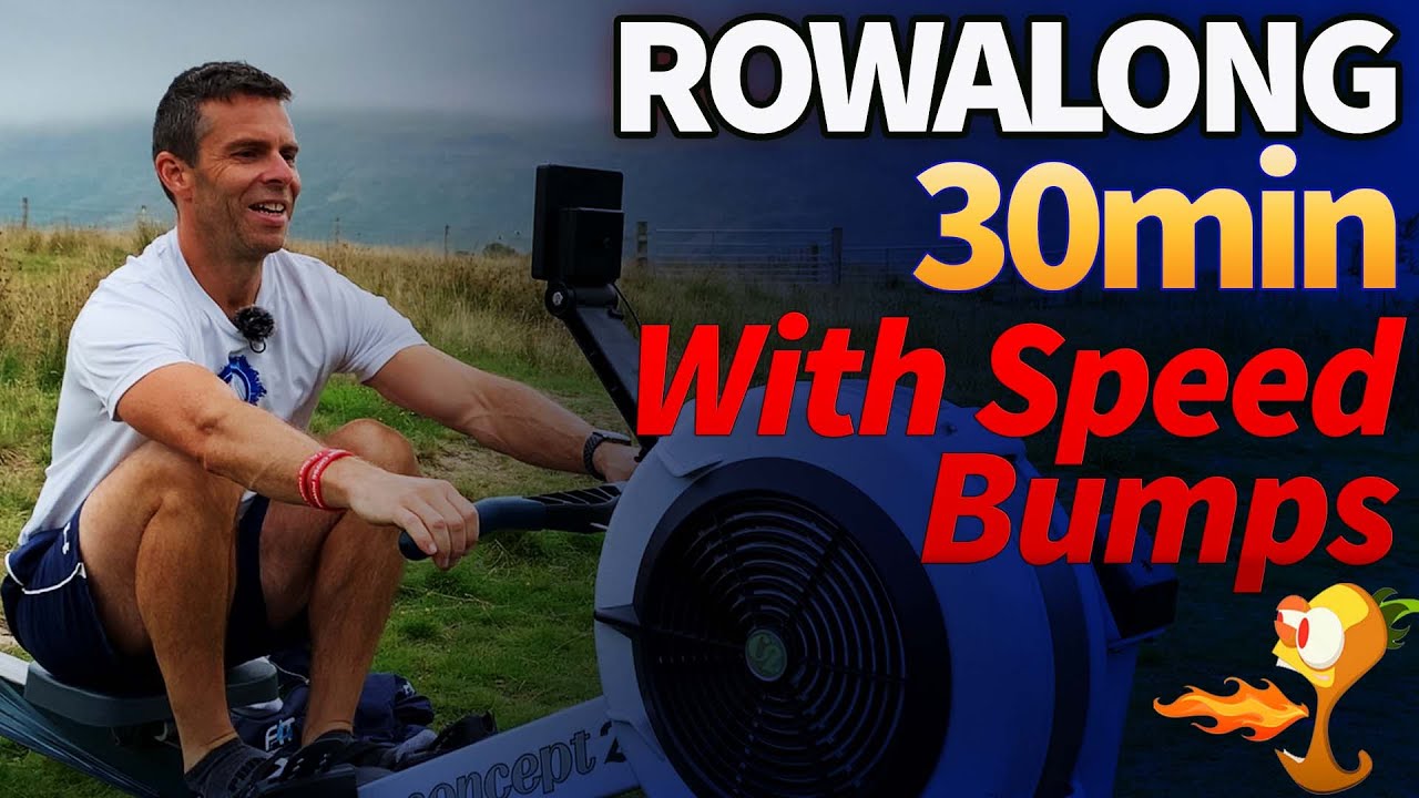 30 min Indoor RowingWorkout with Speed Bumps - Tempo Intensity Row - 10KW4S1