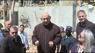 ראש הממשלה בנימין נתניהו בזירת הנפילה בערד