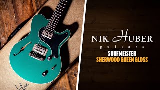 Video thumbnail for Peach Picks | Nik Huber Surfmeister | Sherwood Green Gloss w/Double Bound Body by Peach Guitars