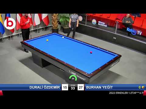 DURALİ ÖZDEMİR & BURHAN YEĞİT Bilardo Maçı - 2022 ERKEKLER 1.ETAP-6.TUR