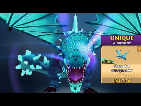 Champion Windgnasher Max Level 134 Titan Mode - Dragons:Rise of Berk