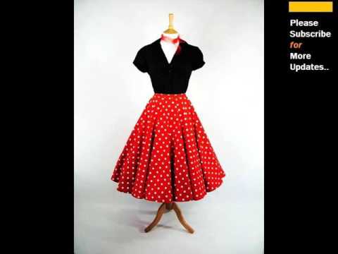 Red polka dot skirt/ polka dot cotton clothing