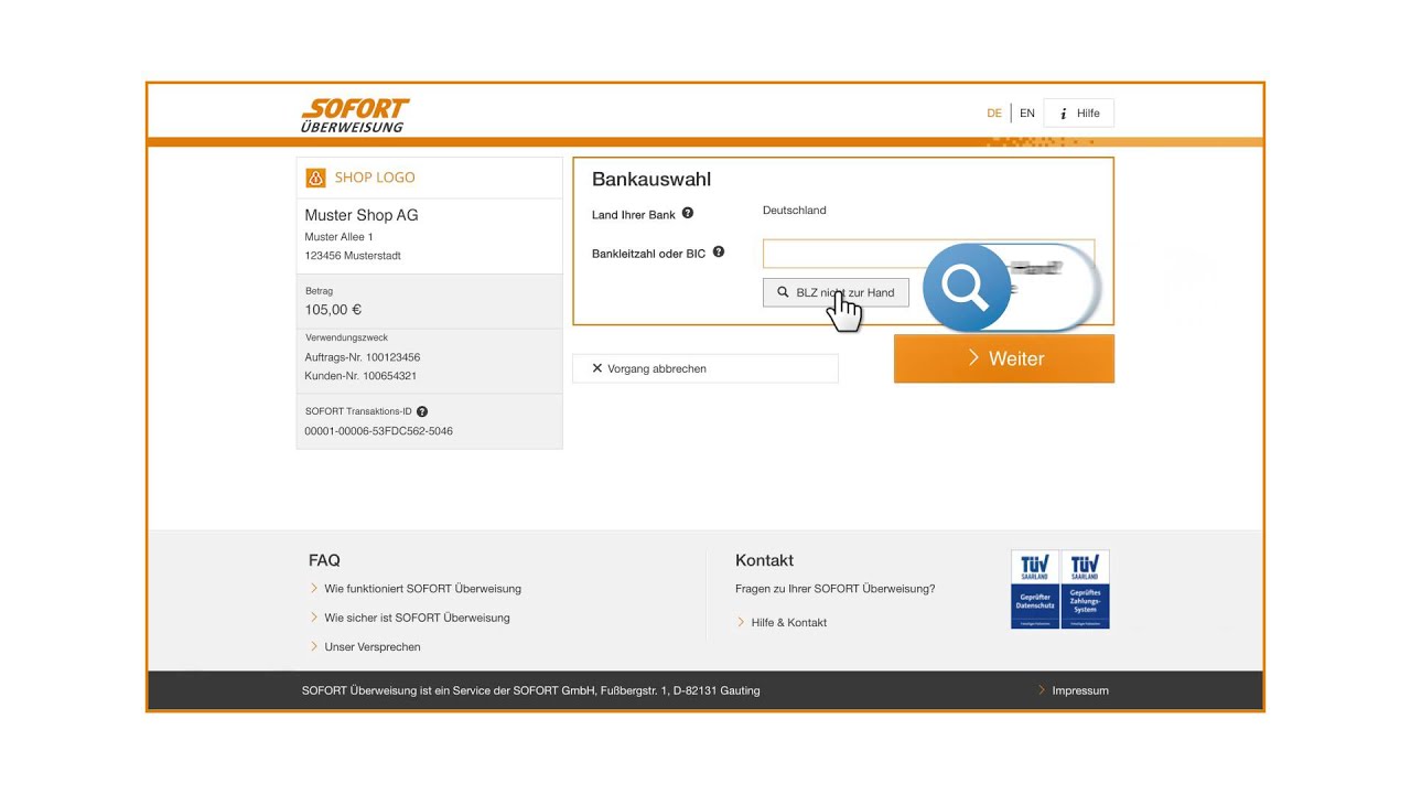 SOFORT Überweisung: Beim Shopping direkt per Online-Banking bezahlen