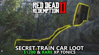 Red Dead Redemption 2 - Derailed Train Carriage Loot - $1100 & Rare XP Tonics (Easy Money)