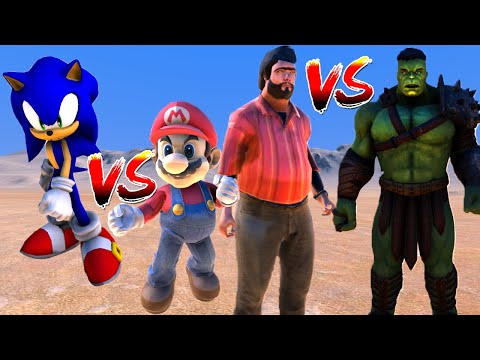 Kötü Sonic vs Süper Mario Bros Hulk Vs Recep İvedik Ordusu - Süper Kahraman Dövüşleri