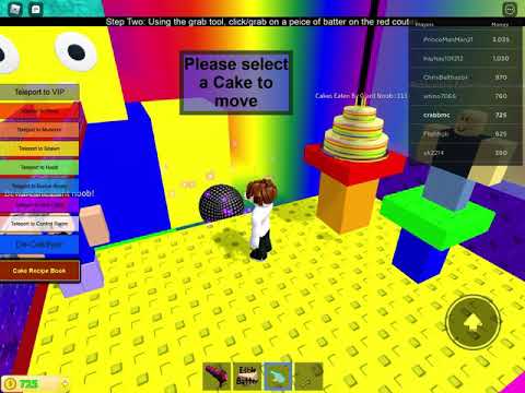 Make a Cake and Feed the Giant Noob directions | Roblox (Comments enabled)