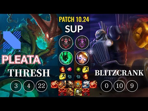 DRX Pleata Thresh vs Blitzcrank Sup - KR Patch 10.24