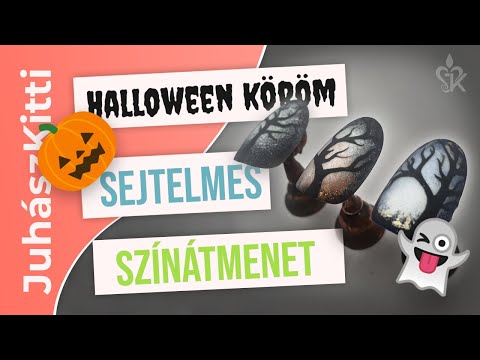 Halloween Köröm: Misztikus erdő [3 fa minta] (műköröm kezdőknek is)