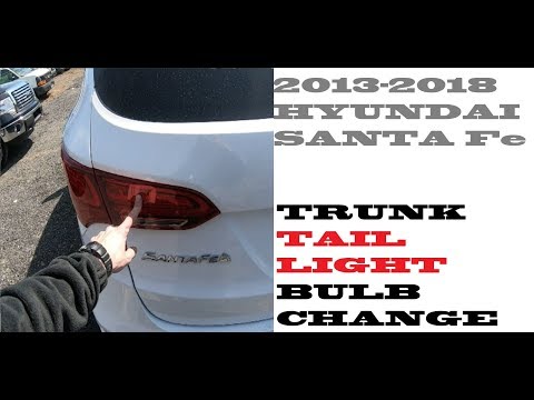 How to change replace TRUNK Tail light bulbs Hyundai Santa fe 2013-2018
