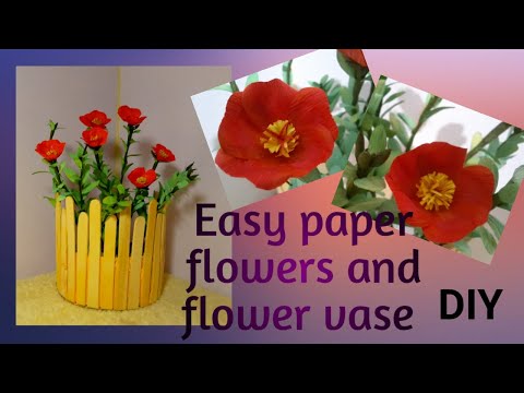 How to make paper wall decor/How to make portulaca paper flowers from crepe paper/Easy home decor