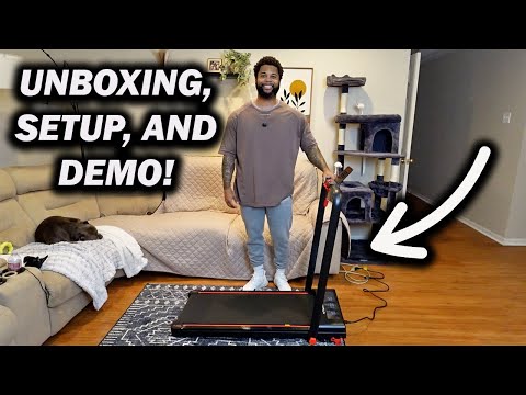 RHYTHM FUN 13% Incline Walking Pad Treadmill, 6.2MPH Foldable Walking Pad with Handle Bar, Under Desk Treadmills for Home Office, 300 LBS Capacity video review thumbnail