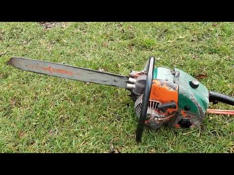 My Dolmar cc 116 running with the new muffler-mod