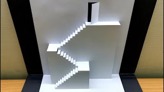 Pop Up card Designer｜Kirigami Paper Art Tutorial｜Architecture stairs｜Hobby Knife #1