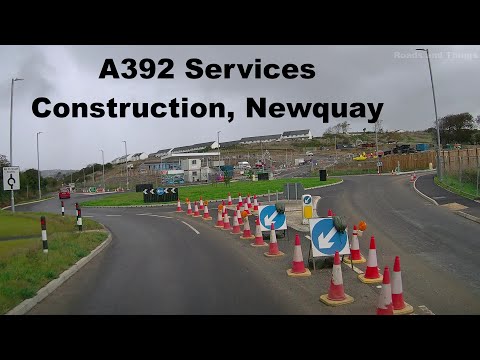 Newquay, A392/A3075/Services construction, Cornwall, England, UK.
