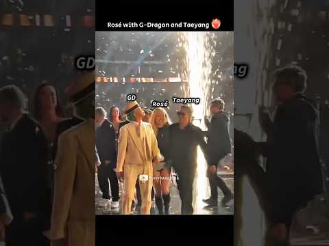 Rosé Taeyang and G-Dragon in one frame ❤️🖤 Front view #kpop #rosé #taeyang #gdragon #shortsviral