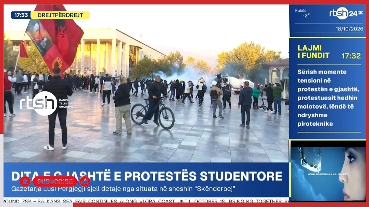 Zhvendosja e protestës në Tiranë, Sheshi Skënderbej kthehet në vatër përplasjeje mes protestuesve dhe policisë