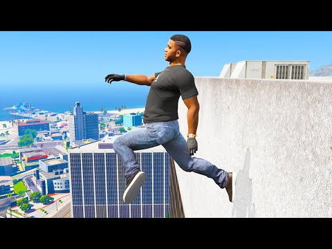 GTA 5 Jumping off Highest Buildings #14 - Funny Moments & Fails