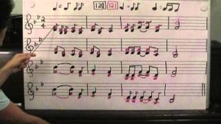 122   sight singing harmony for Little Liza Jane in Bb major