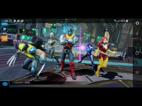 X-men destroys defenders 100k up with deflect in war - Marvel Strike Force - msf