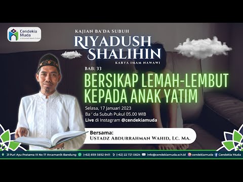 🔴 [ LIVE ] Kitab Riyadush Shalihin BAB. 33 : Bersikap Lemah-lembut Kepada Anak Yatim
