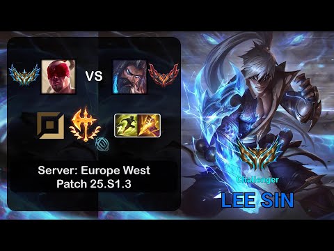 Lee Sin Jungle vs Udyr - EUW Challenger - Patch 25.S1.3
