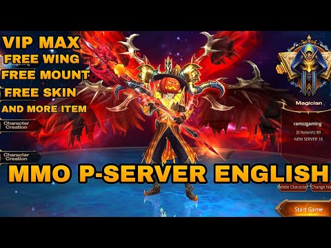 MMO RPG P-SERVER ENGLISH VIP MAX - FREE  SKIN + WING + MOUNT + MORE ITEM FREE