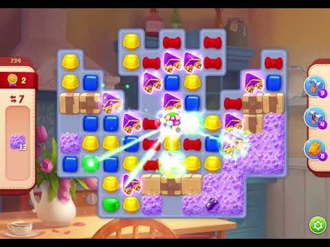 HomeScapes Level 734 no boosters (15 moves)