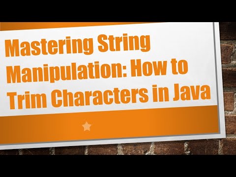 Mastering String Manipulation: How to Trim Characters in Java