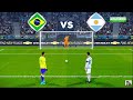 Brazil vs Argentina - Penalty Shootout | FIFA World Cup | Messi vs Neymar | eFootball PES Gameplay