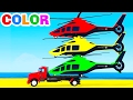 FUN HELICOPTER On Truck Cars Spiderman Cartoon For Children Colors For Kids W Nursery Rhymes