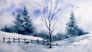 Simple Watercolor Landscape for Relaxation | Minimal & Peaceful Painting