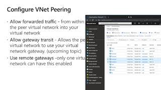 AZ 103 Module05 Intersite connectivity VNet Peering, Vnet to Vnet Connections