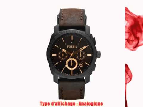 Fossil - FS4656 - Montre Homme - Quartz Analogique - Chronomètre - Bracelet Cuir Marron
