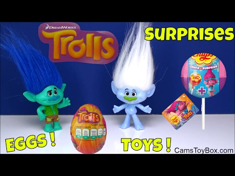 Dreamworks Trolls Eggs Surprises Toys Chupa Chups Lollipops Chocolate Toy Fun Kids Surprise