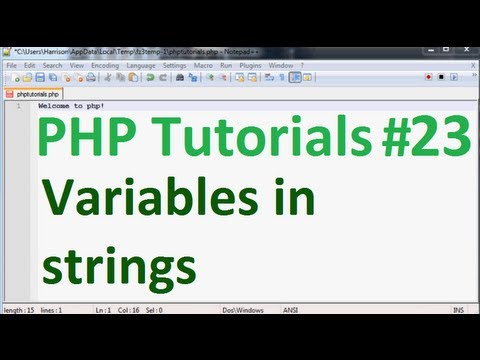Learn Basic PHP Programming Tutorial 23 Variables in Strings and ...