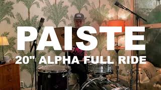 Video thumbnail for Paiste 20" Alpha Full Ride (Used) - 2267g by Slagverket