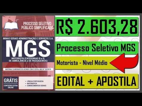 Processo Seletivo Público MGS - Apostila Para Motorista - Nível Médio