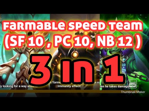 summoners war:  1 FARMABLE SPEED TEAM GRINDING ALL 3 dungeons / PC 10/ SF 10 / NB 12 / NO 3 ICARU!